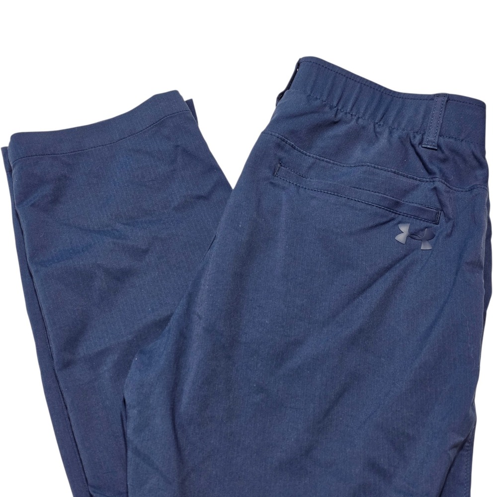 Under Armour Golf Pants Mens 32/32 Navy Blue Match Play Tapered Herringbone‎